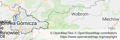 Mapa z zaznaczoną Dąbrowie Górniczej