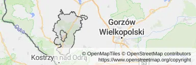 Mapa z zaznaczonym Dębnem