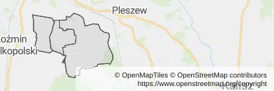 Mapa z zaznaczoną Dobrzycy
