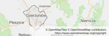 Mapa z zaznaczonym Dzierżoniowem