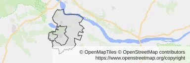Mapa z zaznaczonym Gąbinem