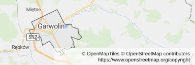 Mapa z zaznaczonym Garwolinem
