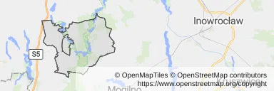 Mapa z zaznaczoną Gąsawem