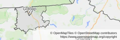 Mapa z zaznaczonym Gołdapi