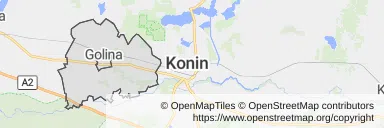 Mapa z zaznaczoną Golinem