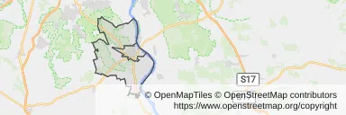 Mapa z zaznaczoną Górze Kalwarii