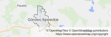 Mapa z zaznaczonym Górowie Iławeckim