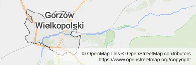 Mapa z zaznaczonym Gorzowie Wielkopolskim