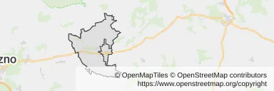 Mapa z zaznaczonym Gostyniu