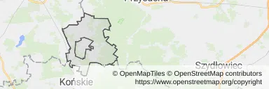Mapa z zaznaczonym Gowarczowem