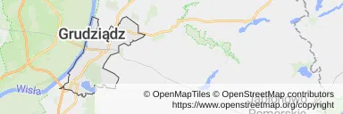 Mapa z zaznaczonym Grudziądzem