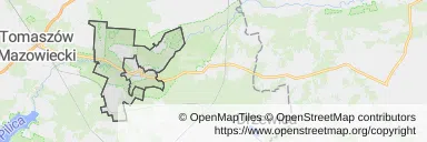 Mapa z zaznaczonym Inowłodzem