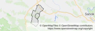 Mapa z zaznaczonym Iwoniczu-Zdroju