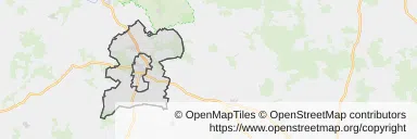 Mapa z zaznaczonym Jarocinem