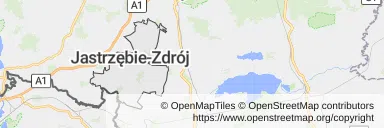 Mapa z zaznaczonym Jastrzębiu-Zdroju