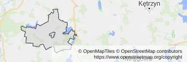 Mapa z zaznaczonym Jezioranami