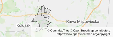 Mapa z zaznaczonym Jeżowem