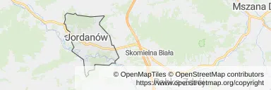 Mapa z zaznaczonym Jordanowem