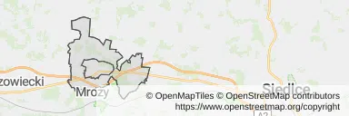 Mapa z zaznaczonym Kałuszynem