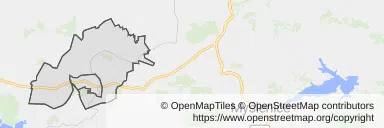 Mapa z zaznaczoną Kalwarii Zebrzydowskiej