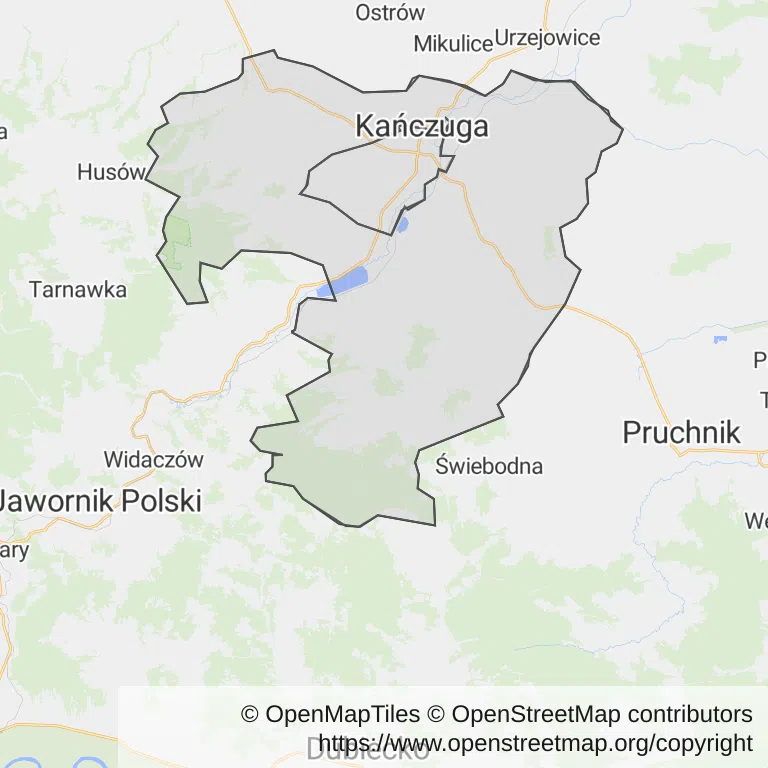 Mapa z zaznaczoną Kańczudze