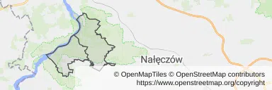 Mapa z zaznaczonym Kazimierzu Dolnym