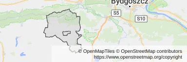 Mapa z zaznaczoną Kcyni