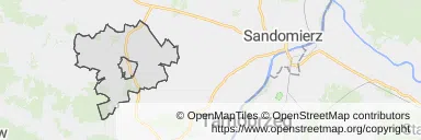 Mapa z zaznaczonym Klimontowem