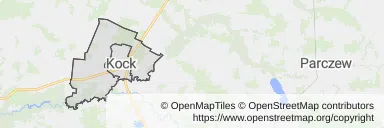 Mapa z zaznaczonym Kockiem