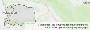 Mapa z zaznaczonymi Kołaczycami