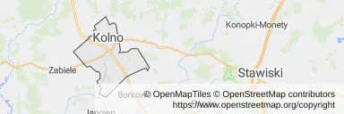 Mapa z zaznaczonym Kolnem