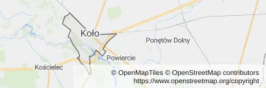 Mapa z zaznaczonym Kole