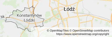 Mapa z zaznaczonym Konstantynowie Łódzkim