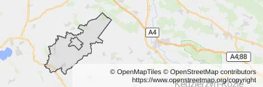 Mapa z zaznaczonym Korfantowem