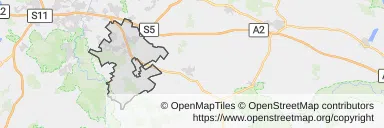 Mapa z zaznaczonym Kórnikiem