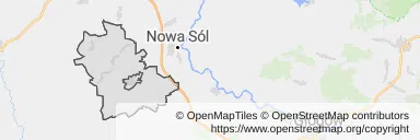 Mapa z zaznaczonym Kożuchowem