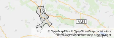 Mapa z zaznaczonymi Krapkowicami