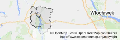 Mapa z zaznaczonym Kruszwicy