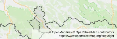Mapa z zaznaczonym Krynicy-Zdroju