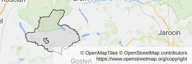 Mapa z zaznaczonym Krzywiniu