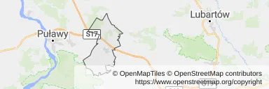 Mapa z zaznaczonym Kurowem