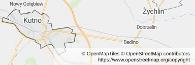 Mapa z zaznaczonym Kutnem
