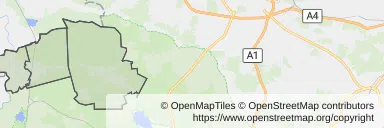 Mapa z zaznaczoną Kuźni Raciborskiej