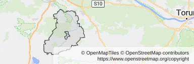 Mapa z zaznaczonym Łabiszynem