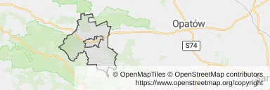 Mapa z zaznaczonym Łagowem