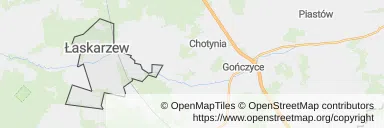 Mapa z zaznaczonym Łaskarzewem