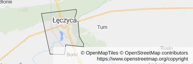 Mapa z zaznaczoną Łęczycy