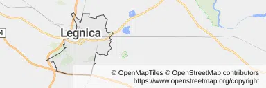 Mapa z zaznaczonym Legnicy