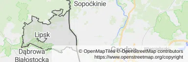 Mapa z zaznaczonym Lipskiem