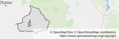 Mapa z zaznaczonym Łobżenicy